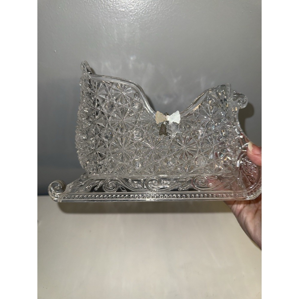 Clear Decorative Plastic Holiday Sleigh